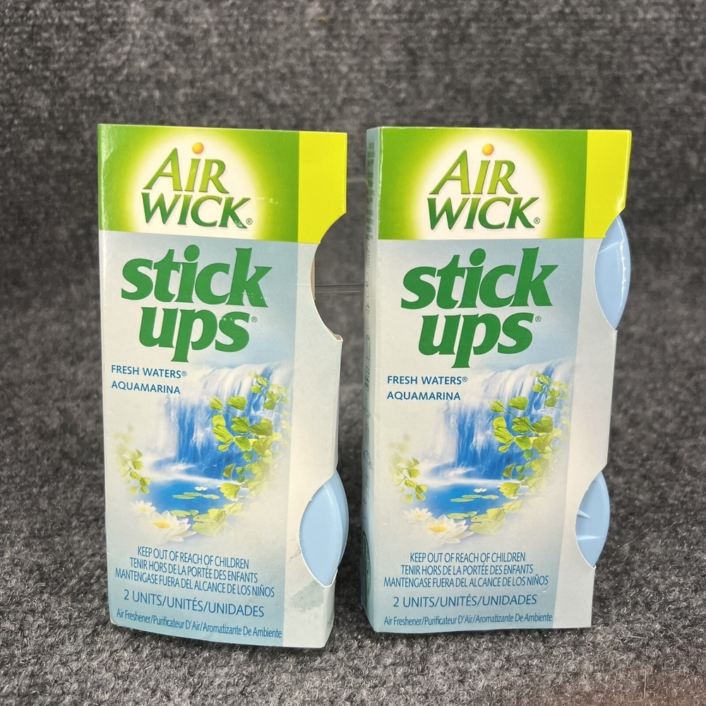 Air Wick 2 pack + 1 Stick Up Air Fresheners Fresh Waters Aquamarina Discontinued
